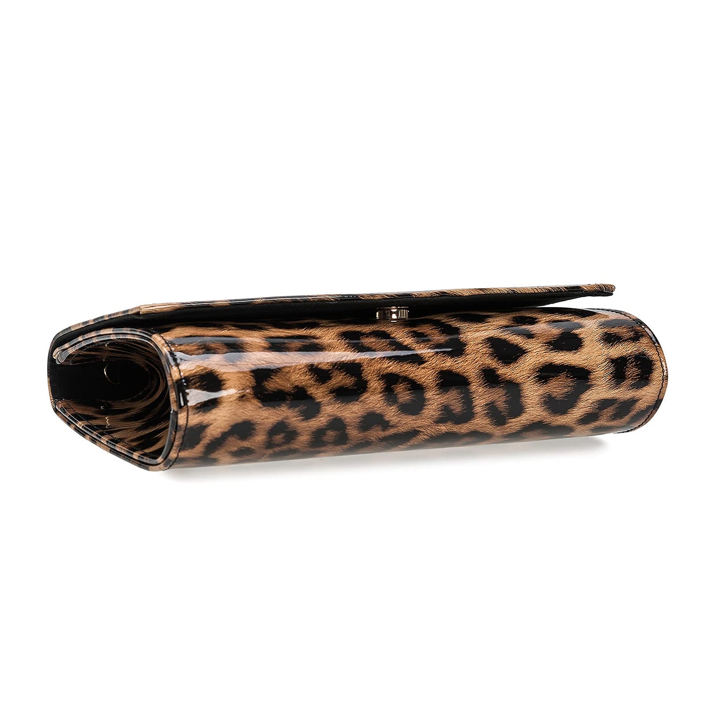 CHARMING TAILOR Patent Leather Flap Clutch for Women Classic Elegant Evening Bag Chic Dress Purse (Leopard)