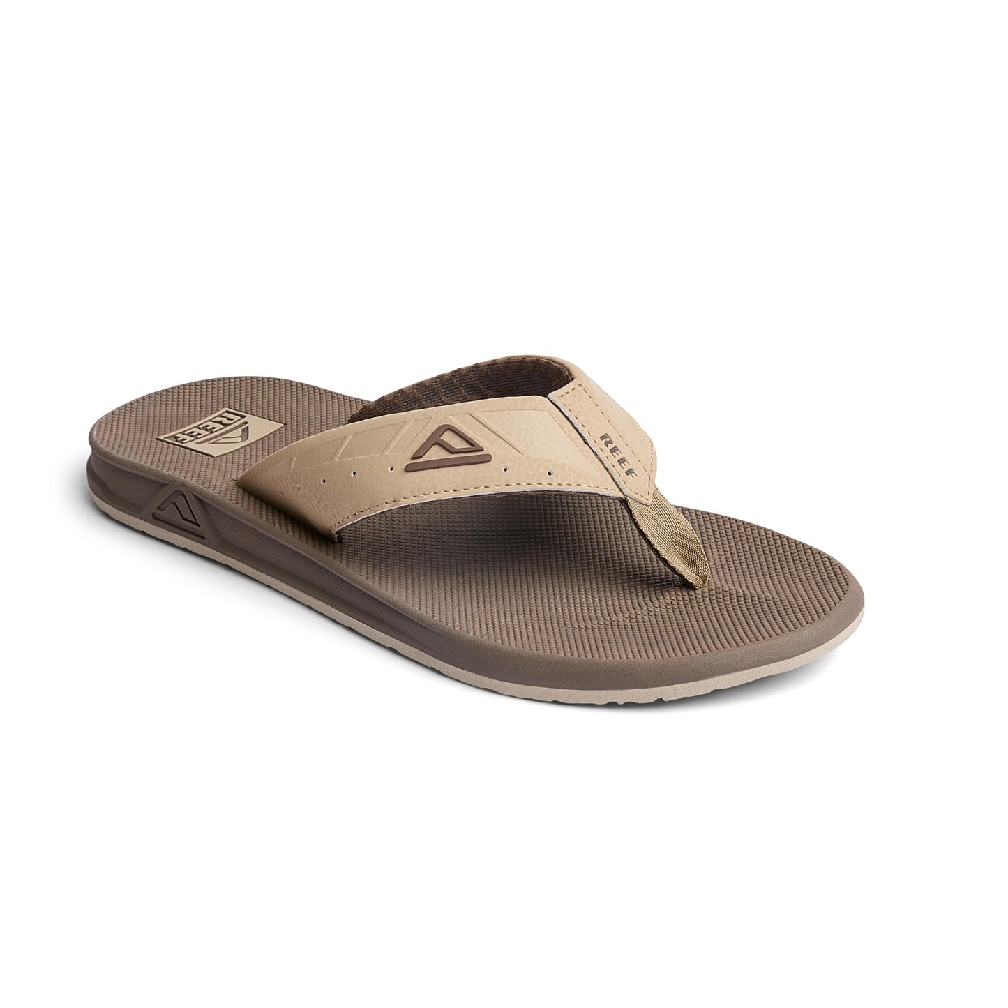 Reef Phantoms Mens Beach Flip Flop, Water Friendly, Soft and Supportive Molded Footbed, Tan/Tan, 9