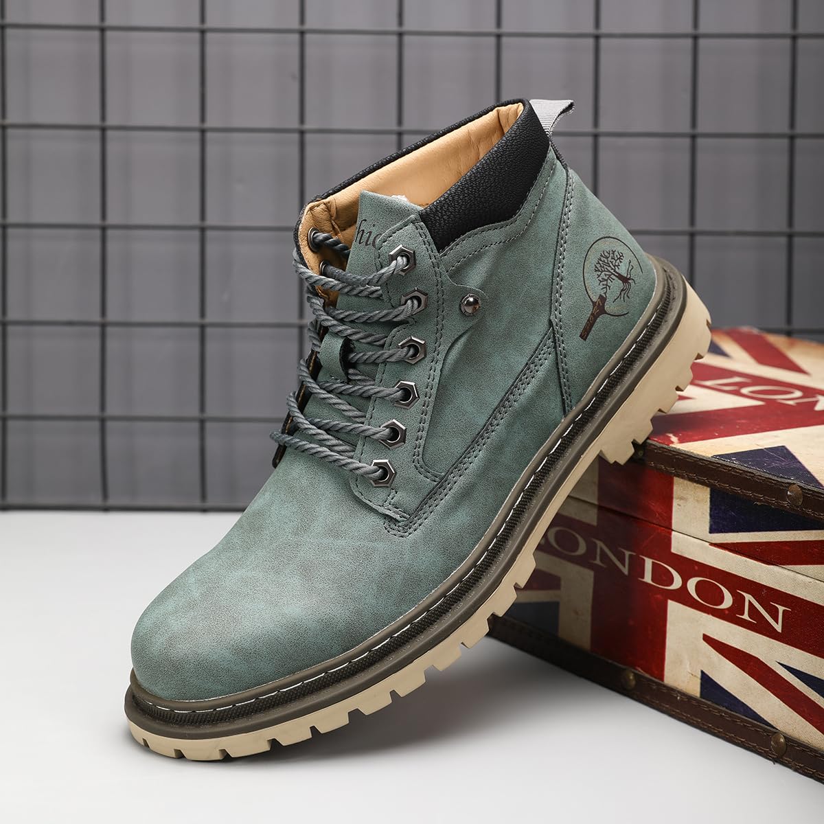 Shaire Men's Leather Chukka Boots | Lace-Up Ankle Boots for Men | Casual Comfort Boots