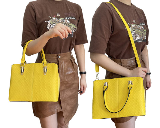 JHVYF Women Casual Top Handle Handbag Fashion Classics Satchel Shoulder Bag for Women crossbody bag Yellow Purse