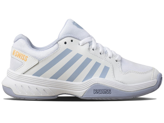 K-Swiss Women's Court Express Pickleball Shoe, White/Heather/Peach Fuzz, 7.5 M