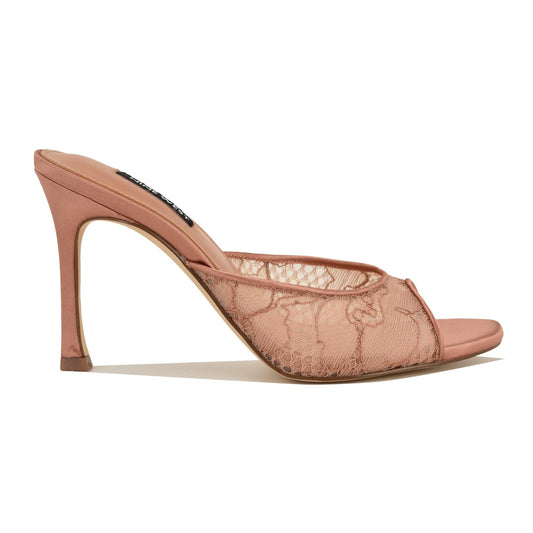 Nine West Women's Kisco Heeled Sandal, Light Natural Lace Mesh 111, 8