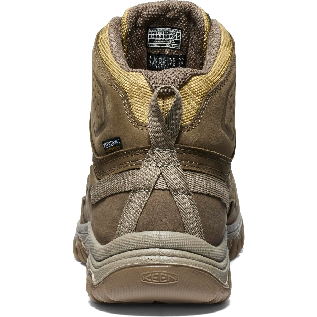 KEEN Men's Targhee 4 Mid Height Durable Comfortable Waterproof Hiking Boots, Canteen/Khaki, 8