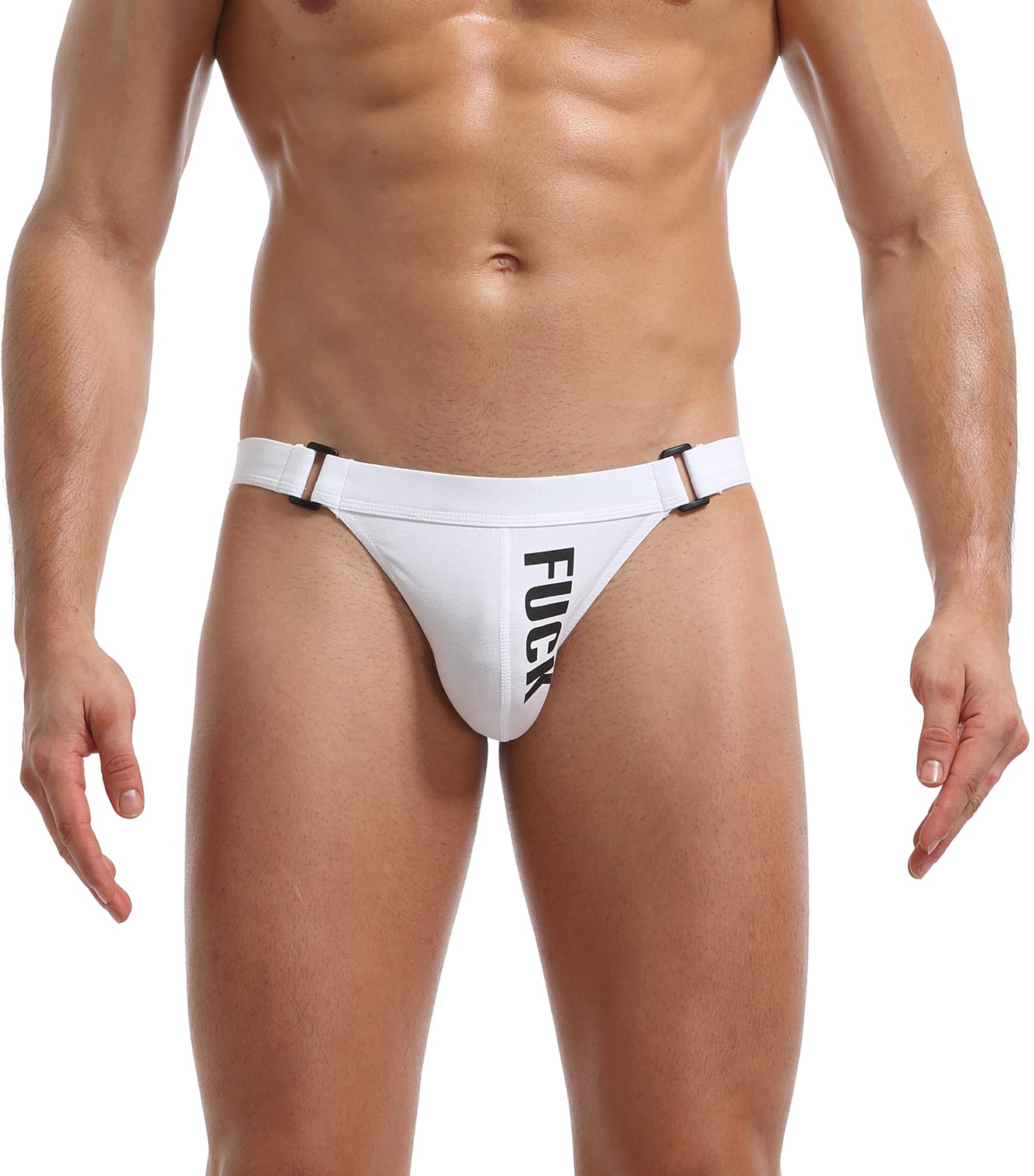 Linemoon Mens Jockstrap Sexy Underwear Athletic Supporters Cotton Jock Straps Male White Small