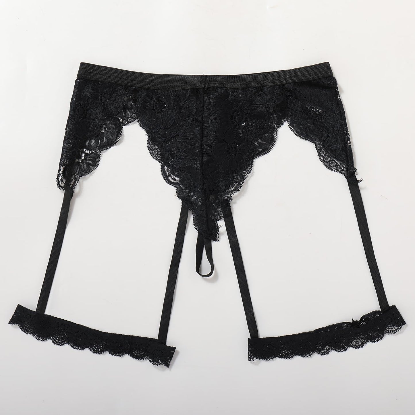 ABAFIP Men's Lace Underwear Sheer Pouch Garter Panties Crossdressing Sexy Lingerie Sissy Underpants Black Medium