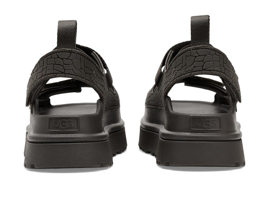 UGG Women's Goldenglow Embossed Sandal, Dense Smoke, 10