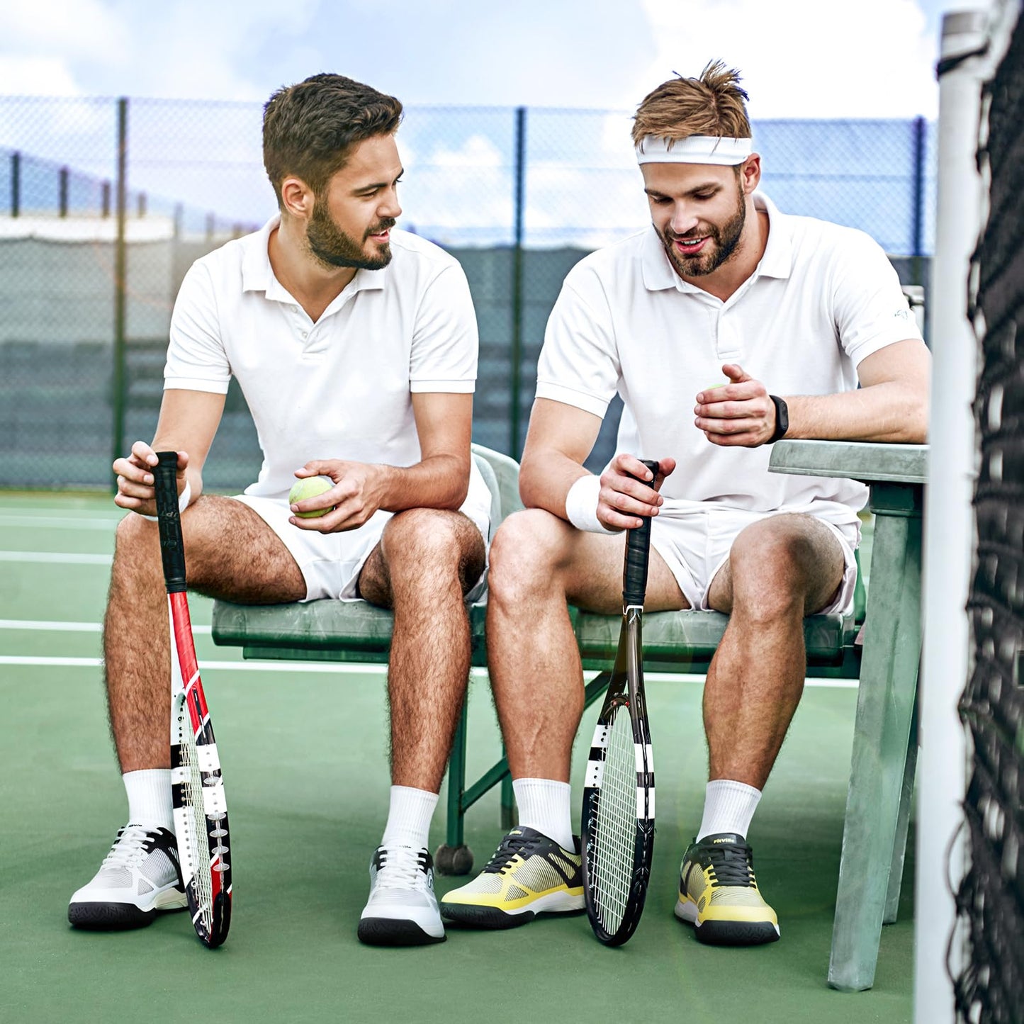 FitVille Extra Wide Pickleball Shoes for Men, All Court Tennis Sneakers Shoes with Arch Support