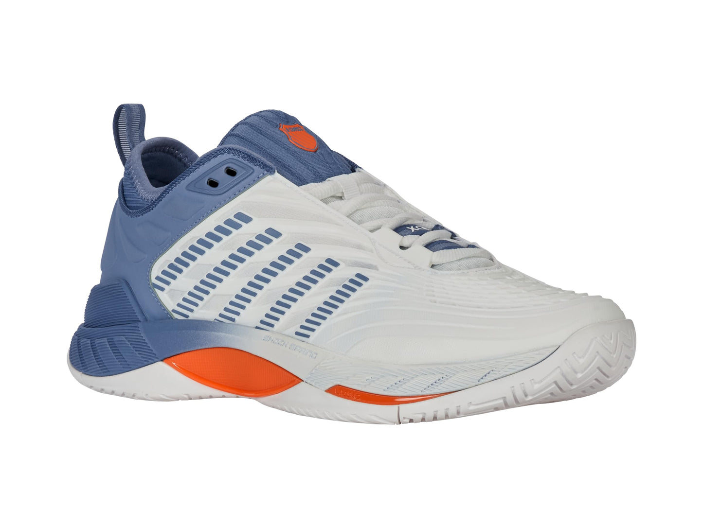 K-Swiss Men's Hypercourt Supreme 2 Tennis Shoe, Lucent White/Infinity/Scarlet Ibis, 7.5 M