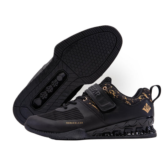 MANUEKLEAR Strong Anti-Slip Deadlift Lifting Squat Shoes for Men, Professional Training Weightlifting Shoes for Men and Women with Rubber Non-Slip Sole Obsidian Black