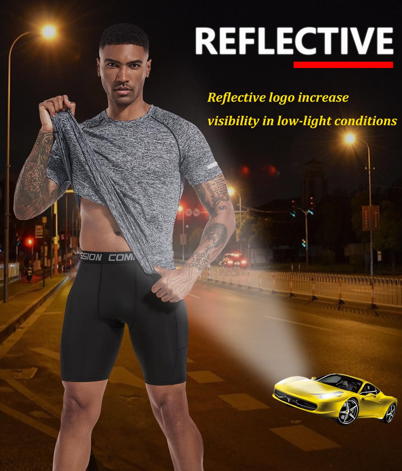 Men's 3 Packs Sport Shirts Fitness Tops Training Shirts Dry Fit Performance Workout Athletic Running Short Sleeve T-Shirt Tops Black/Gray/HGrey-3P03-L