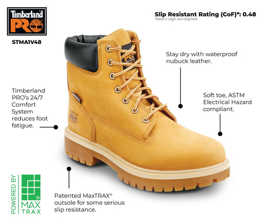 Timberland PRO Men's 6 Wheat Direct Attach MaxTRAX Soft Toe Waterproof Insulated Boot (9.5 M)
