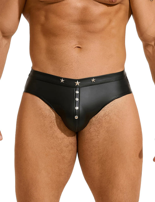 ohyeahlady Mens Sexy Thong Underwear Punk G-String Thong T-Back Low Rise Jockstrap Pouch Trunks Clubwear Rave Shorts M Black
