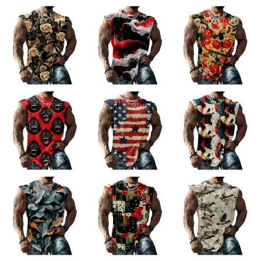 American Flag Tank Top Men Oil Painting USA Flag 3D Print Undershirts Fit for Patriotic 1776 4th July Sleeveless Shirts Hawaiian Luau Party Beach Summer Sunbath Casual Tees,American,5XL