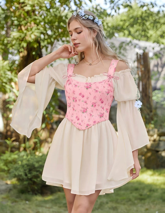 Sissy Floral Corset Bustier Pink 18
