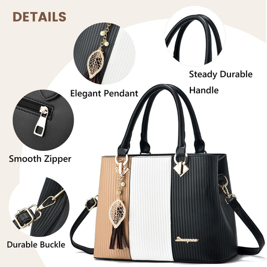 SiMYEER Purses and Handbags for Women Leather Tote Shoulder Bag Medium Satchel Purse Top Handle Bags for Ladies