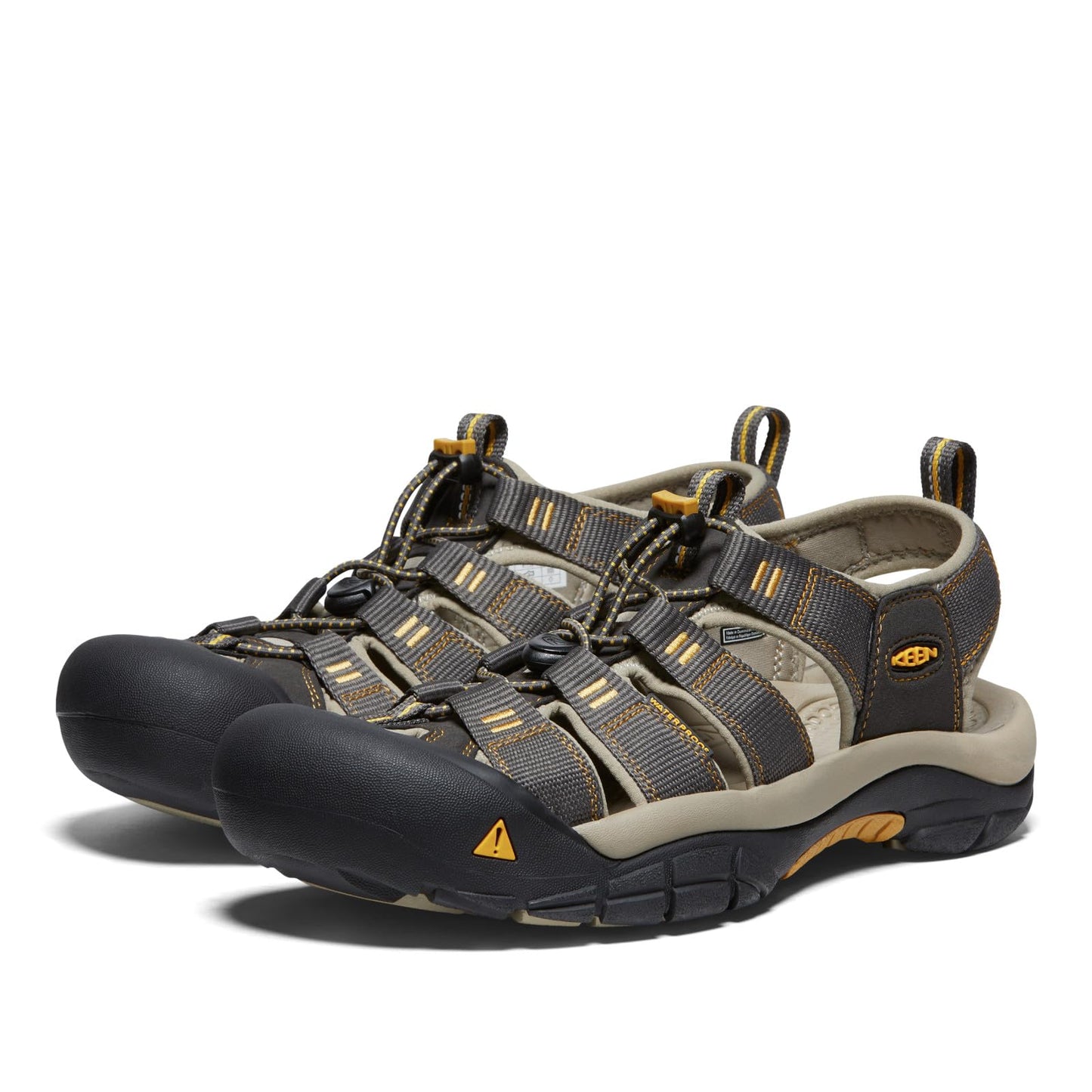 KEEN Men's Newport H2 Closed Toe Water Sandals, Raven/Aluminum, 10