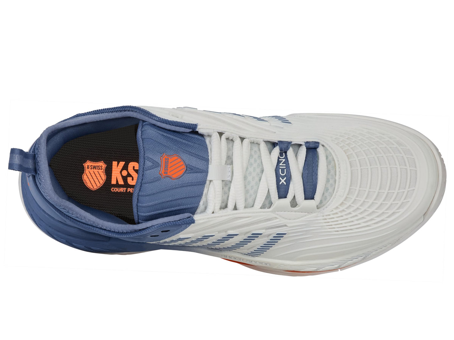 K-Swiss Men's Hypercourt Supreme 2 Tennis Shoe, Lucent White/Infinity/Scarlet Ibis, 7.5 M