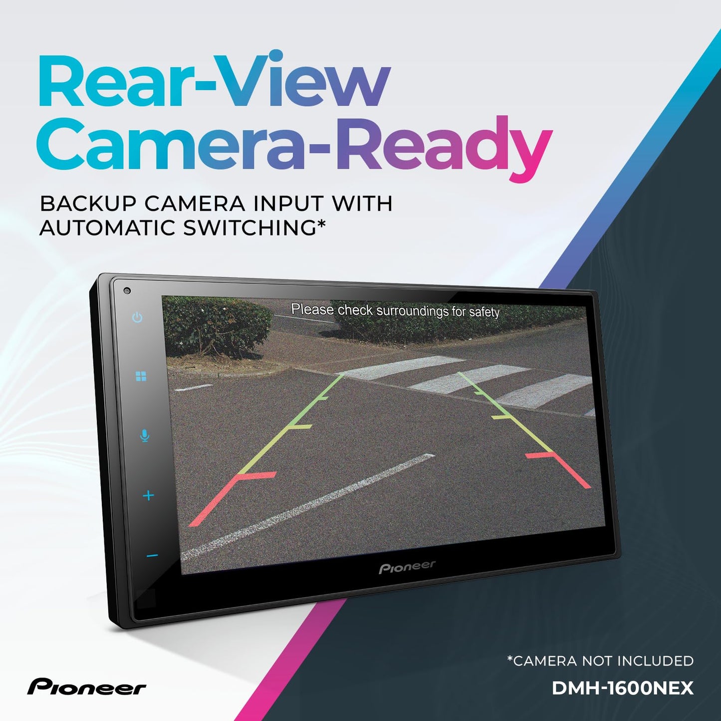 Pioneer DMH-1600NEX 6.8" Double-Din Digital Multimedia Receiver - Built in Bluetooth, Wired Apple CarPlay and Android Auto, Touchscreen, Rear Camera Input