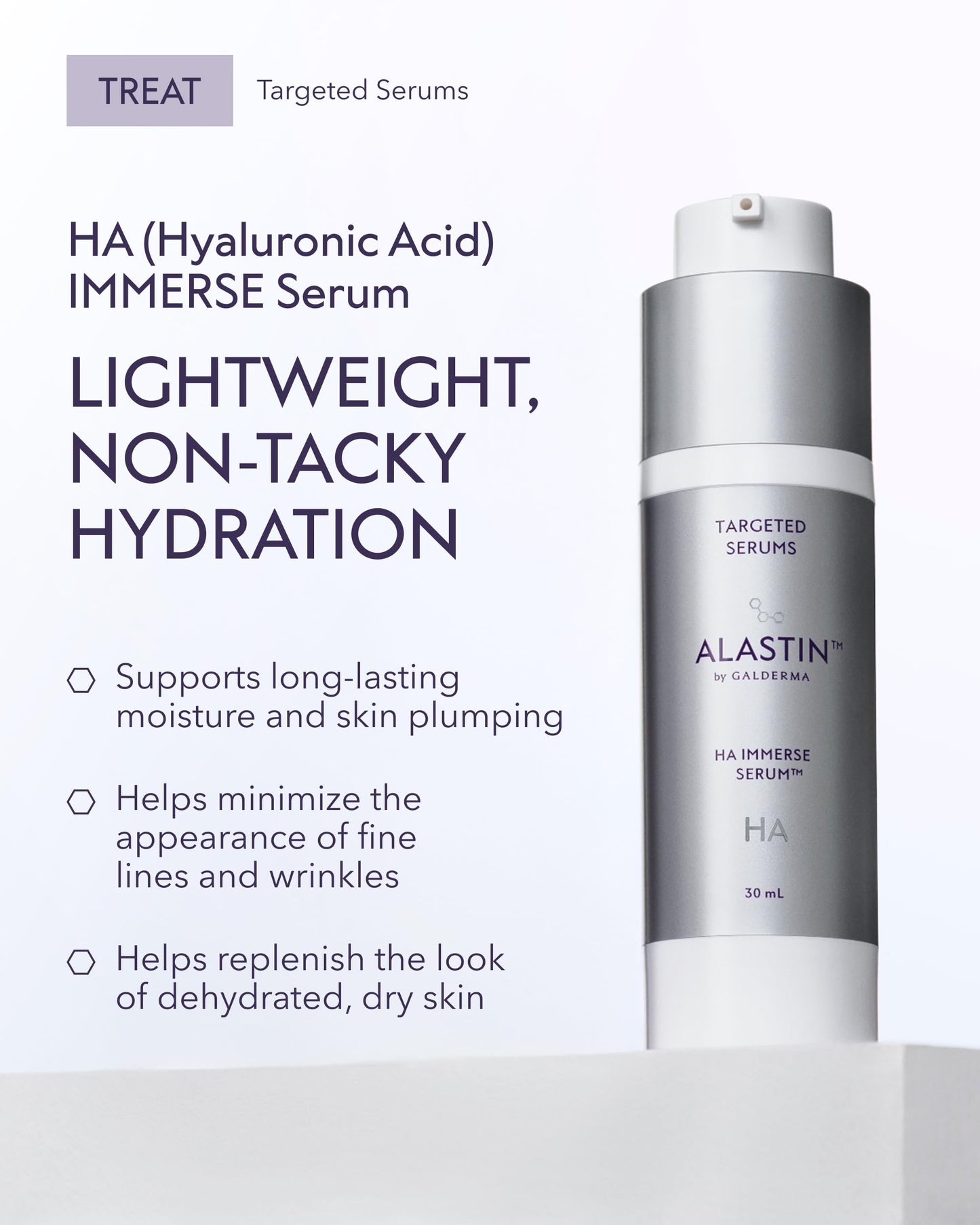 ALASTIN Skincare Hyaluronic Acid HA IMMERSE Moisturizing Face Serum (1 oz) | Restorative Serum Combats Dry, Dehydrated Skin | For Radiant, Glowing Skin