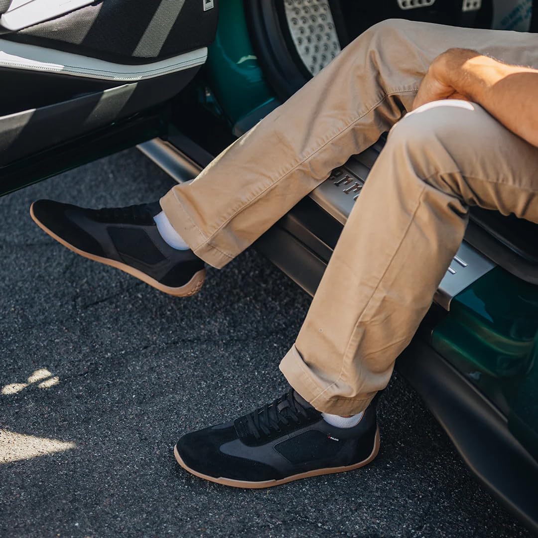 Piloti Endurance Men’s Driving Shoe, Premium Nubuck & Suede Performance Sole for Grip & Pedal Feel Driving Sneakers for Men,Black,9