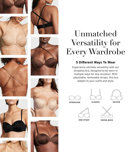 Victoria's Secret Very Sexy Strapless Push Up Bra, Bras for Women, VS White, 36B