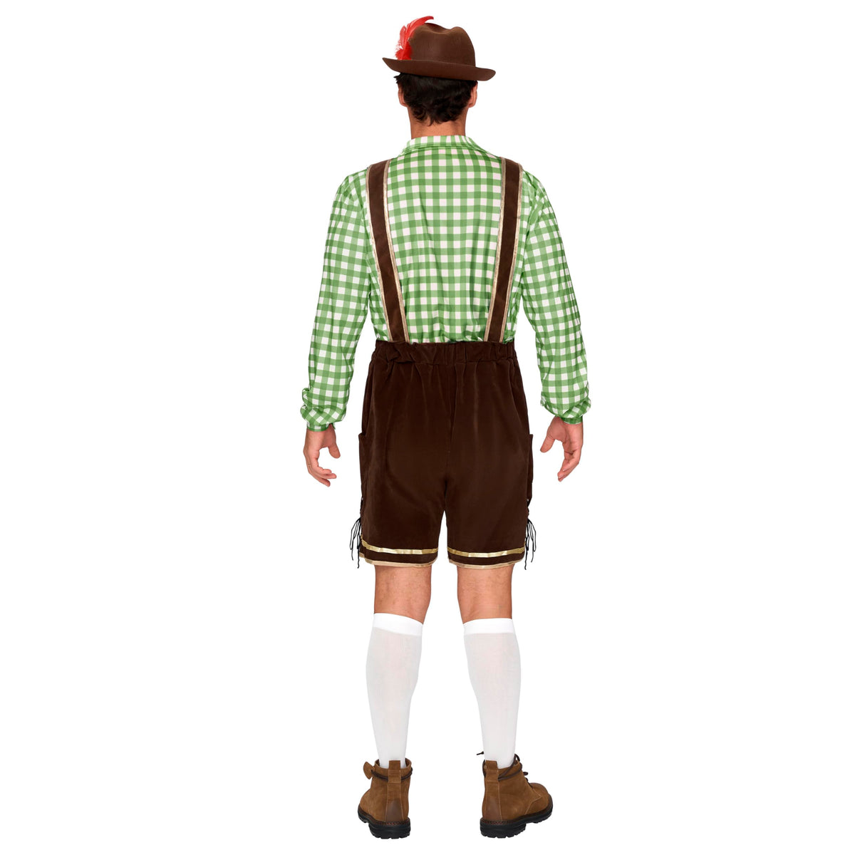 Spooktacular Creations Men Lederhosen Oktoberfest Outfit Costume, 5 Pack German Bavarian Costume Set with Hat Shirt Socks for Halloween Beer Festival - Oktoberfest - Octoberfest