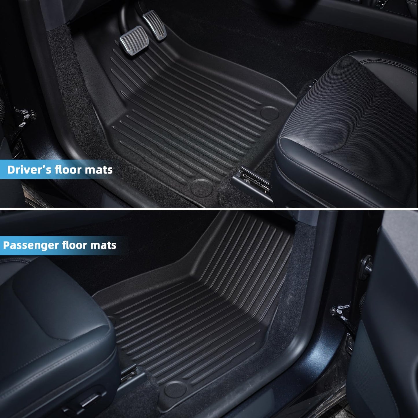 Maysoo 2025 2026 New Tesla Model Y Juniper Floor Mats Set Set of 6 Mats All Weather TPE Non-Slip Floor Liners and Front and Rear Trunk Liner (Only for Tesla Model Y Juniper)