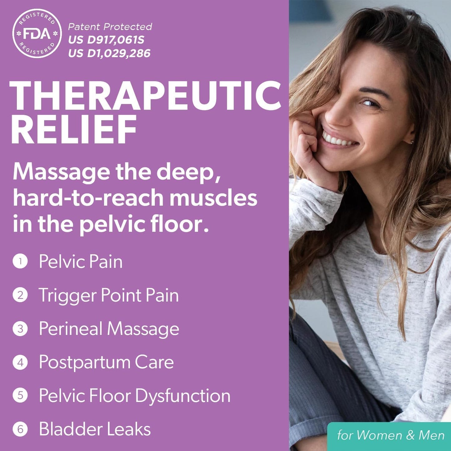 IntimateRose Pelvic Wand, Pelvic Floor Muscle Trigger Point Massager, Perineal Massage Tool for Pelvic Physical Therapy & Pain Relief, BPA-Free, Latex-Free, Standard