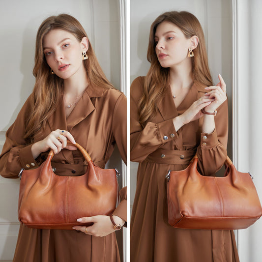 Iswee Leather Purses for Women Satchel Bag Crossbody Handbag Hobo Tote Bags