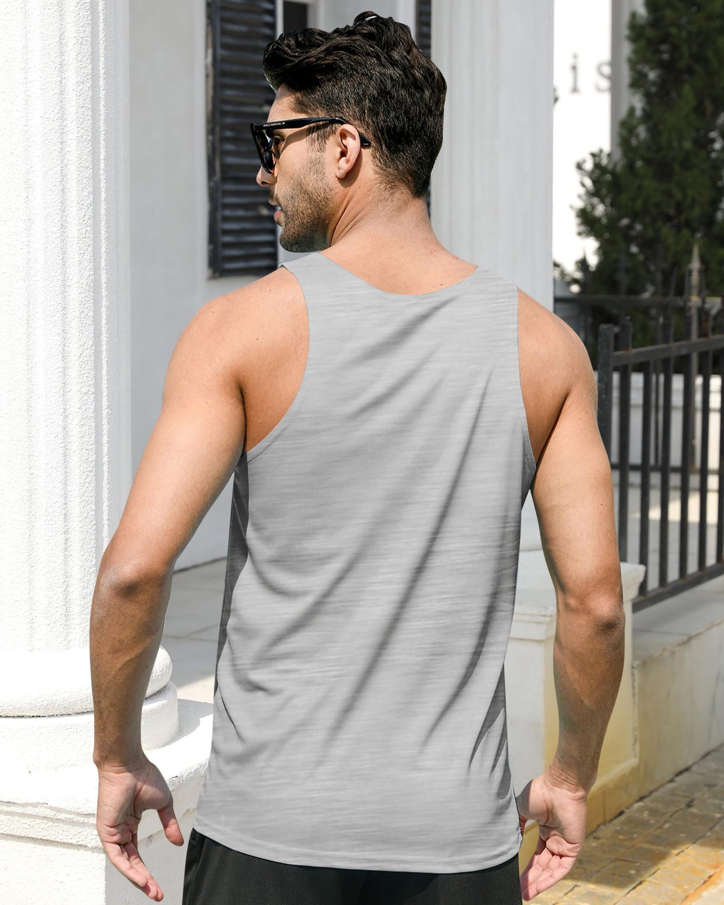 Mens Tank Tops America Flag 4th of July Realistic Sleeveless Tees Underwaist Gym Workout Sports Undershirts Tops L