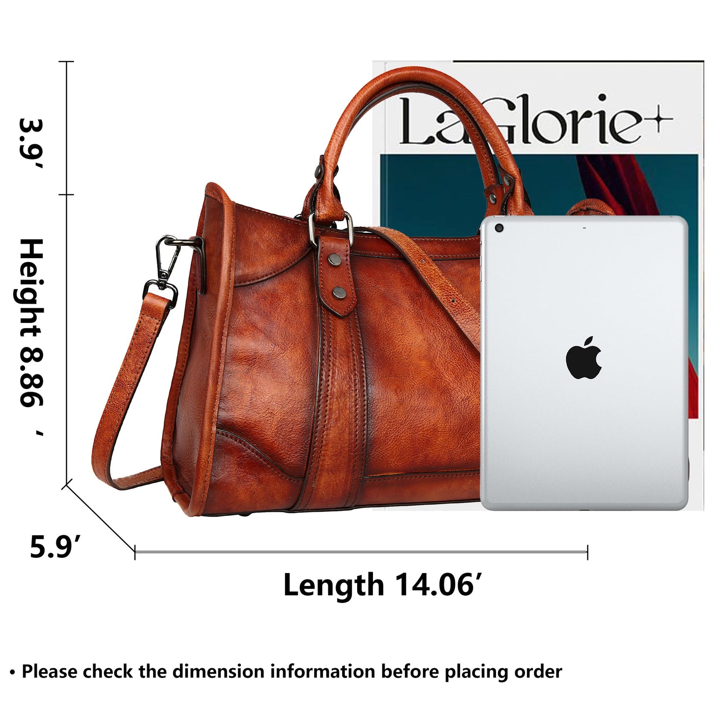 Iswee Brown Purses for Women Satchel Handbags Shoulder Bag Leather Tote Bag Large Crossbody Bag Hobo Ladies Vintage Purse (Dark Brown)