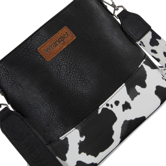 Wrangler Crossbody Purse Cow Print Cross Body Bag Womens Shoulder Bag Medium Handbag Messenger Bag WG20-83601BK