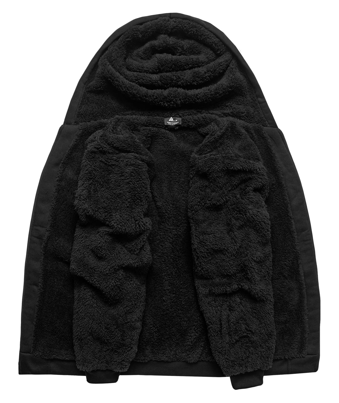 SCODI Hoodies for Men Heavyweight Fleece Sweatshirt - Full Zip Up Thick Sherpa Lined Hooded Sweatshirts Black XX-Large