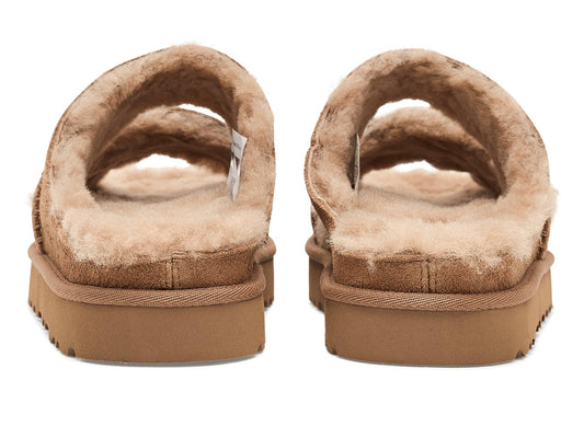 UGG Women's Greenport Cross Strap Slide Slipper, Chestnut, 7