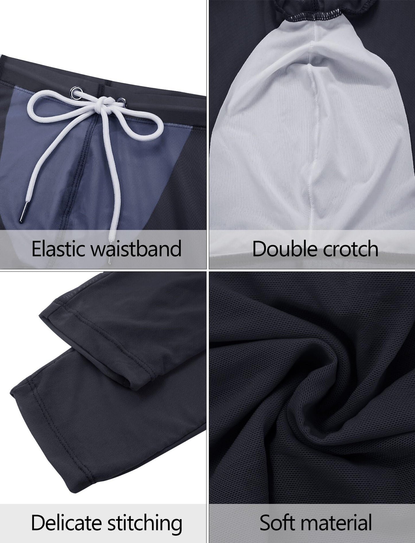 FEOYA Men's Mesh See Through Pants Home Lounge Pants Sleepwear Tighs Leggings Nightwear Skinny Long Pants Lightweight Athletic Sheer Pants Underwear Navy Blue L 2024
