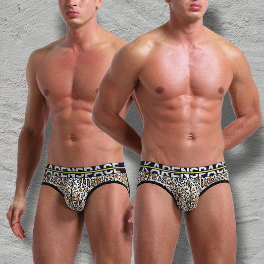 RunHero Jockstraps for Men with Printed, Cool Silk Jock Straps Athletic Supporters for Men, Leopard,L