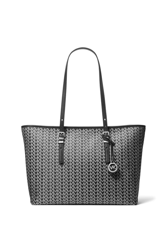 Michael Kors Quinn Large Tote, Silver-Tone Hardware/Black