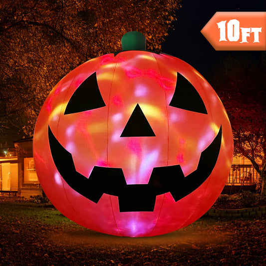 10 FT Halloween Inflatables Giant Pumpkin Outdoor Decorations