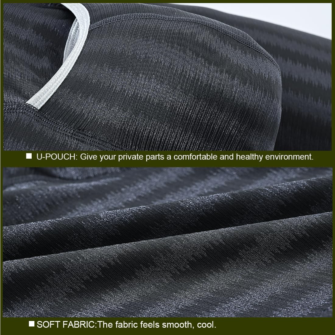 Mens Underwear - Satin Ice Silk Horizontal Fly Boxer Briefs with Pouch Dgrey 4-Pack, XL
