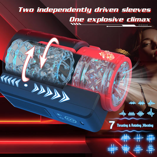 Male Masturbator Adult Sex Toys for Men - Detachable 2-in-1 Automatic Thrusting Rotating Vibrating Penis Vibrator Stroker, Mens Blowjob Oral Sex Toy Masturbation, Pocket Pussy for Men