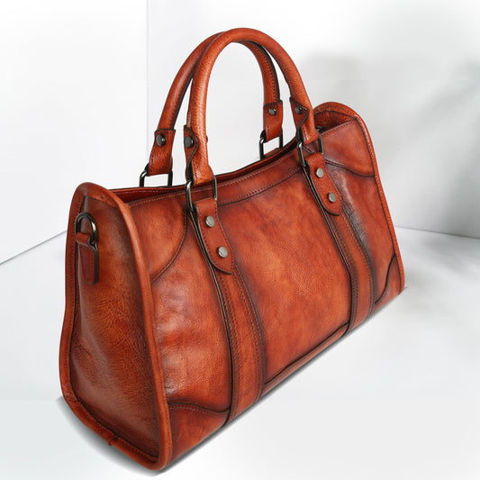 Iswee Brown Purses for Women Satchel Handbags Shoulder Bag Leather Tote Bag Large Crossbody Bag Hobo Ladies Vintage Purse (Dark Brown)