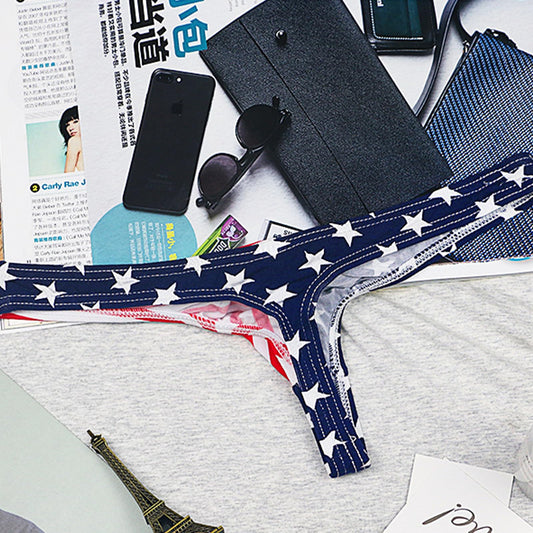 Evankin Men's USA American Flag Thong G-String Sexy Underwear(27,L)