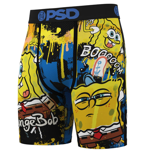 PSD Underwear Men's Spongebob Chaos Boxer Brief 3 Pack, Multi, XL