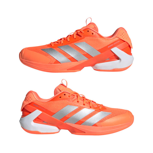 adidas Men's Adizero Ubersonic 5 Tennis, Lucid Orange/Silver Metallic/Black, 14