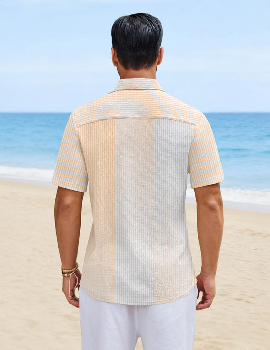 COOFANDY Mens Button Down Short Sleeve Shirt Casual Shirts Textured Summer Shirts for Men