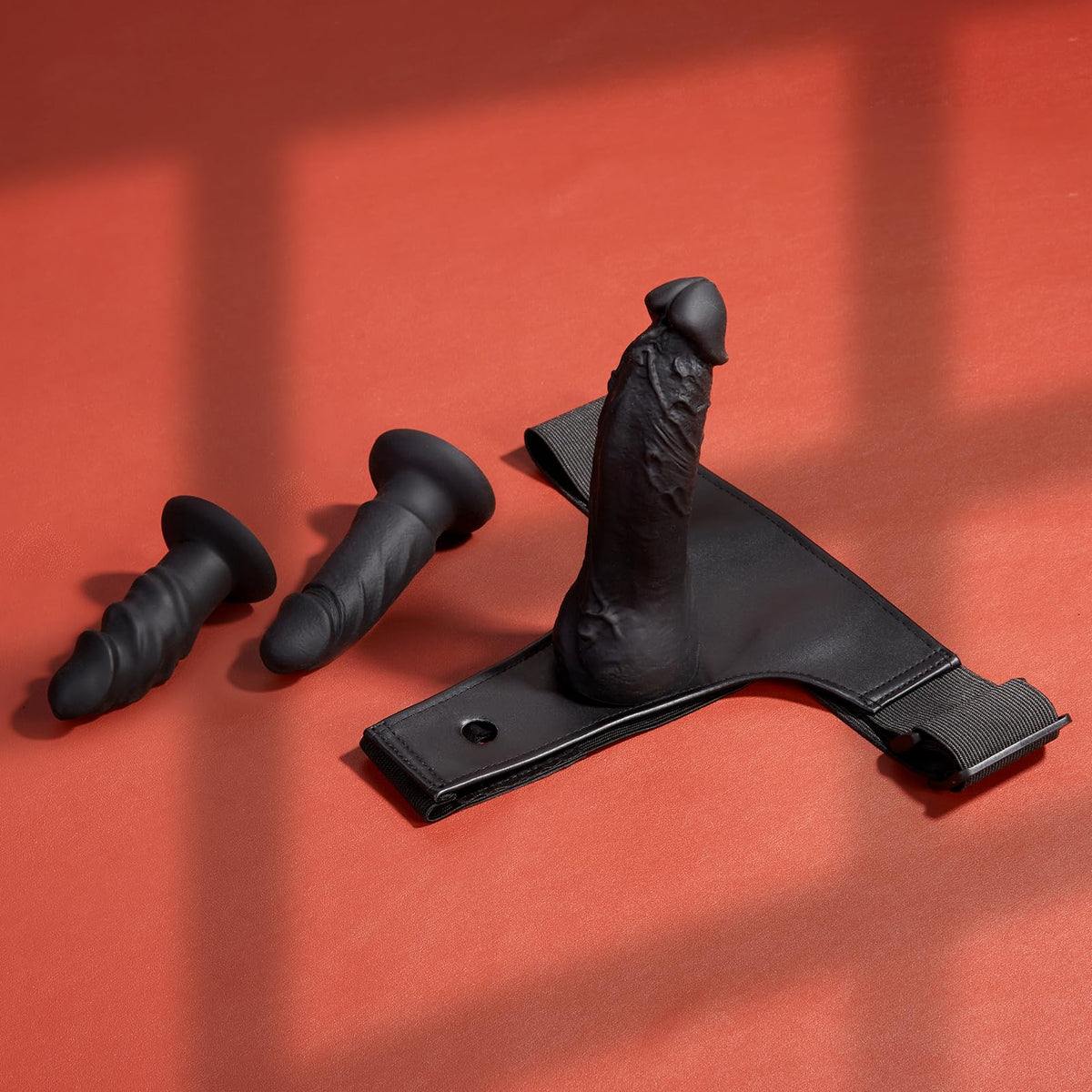Strap On Dildo Set Adjustable Harness with 3 Silicone Dildos