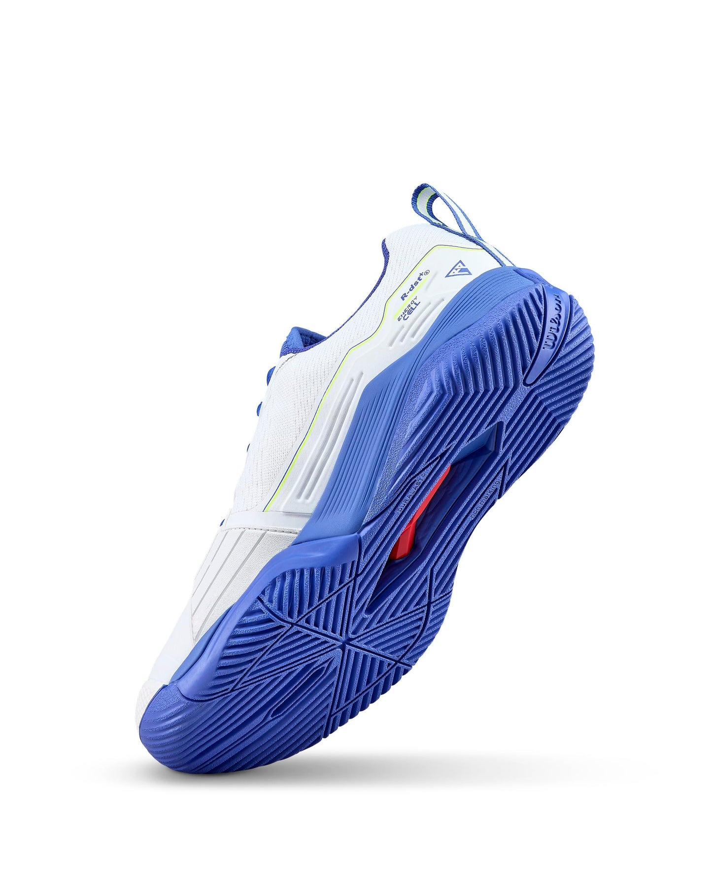 WILSON Rush Pro 4.5 Men's Tennis Shoes, White/Amparo Blue/Safety Yellow, 11