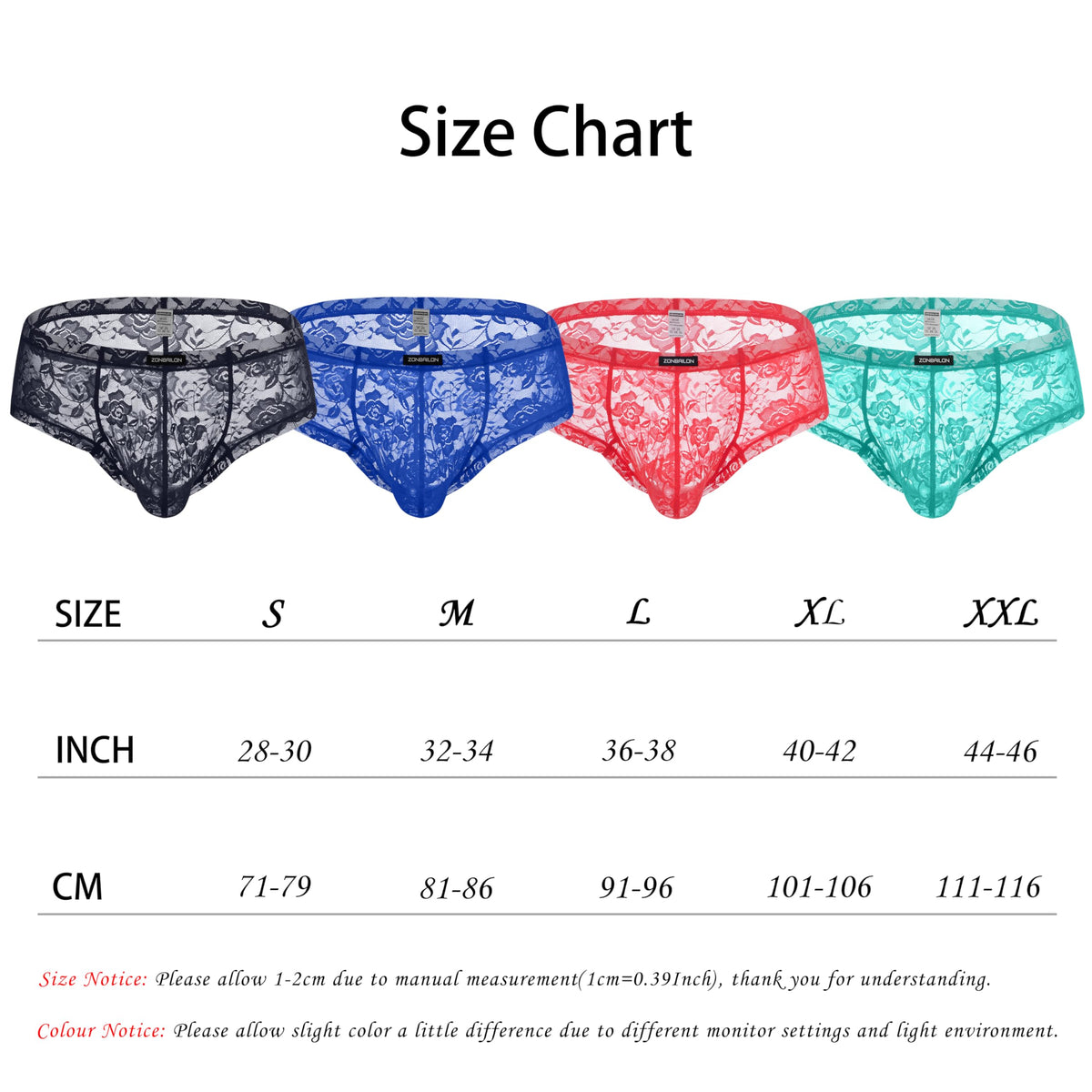 Men's Lace Bikini Briefs - Sheer Underwear Pouch Breathable Panties
