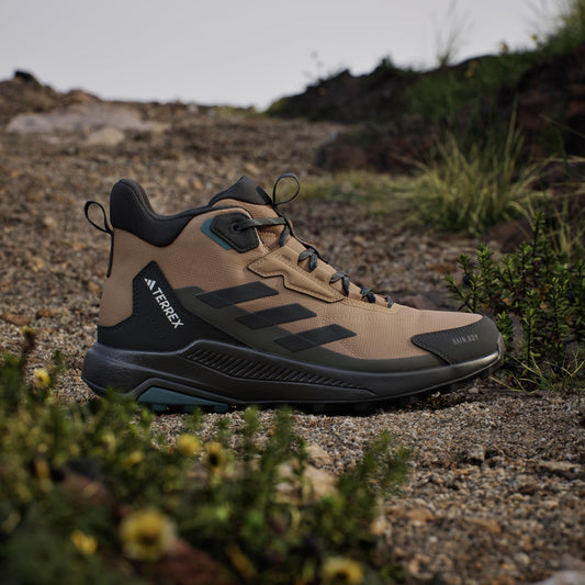 adidas Men's Terrex Anylander Mid Top Rain.RDY Hiking, Cardboard/Black/Shadow Olive, 10.5