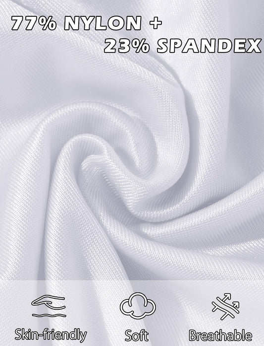 Men's See Through Ice Silk Shorts Shiny Sport Tight Oil Glossy Biker Shorts 3D Contour Seamless Workout Fitness Compression Shorts White XL